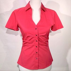 Elie Tahari Short Sleeve Button-Down Top (XS)